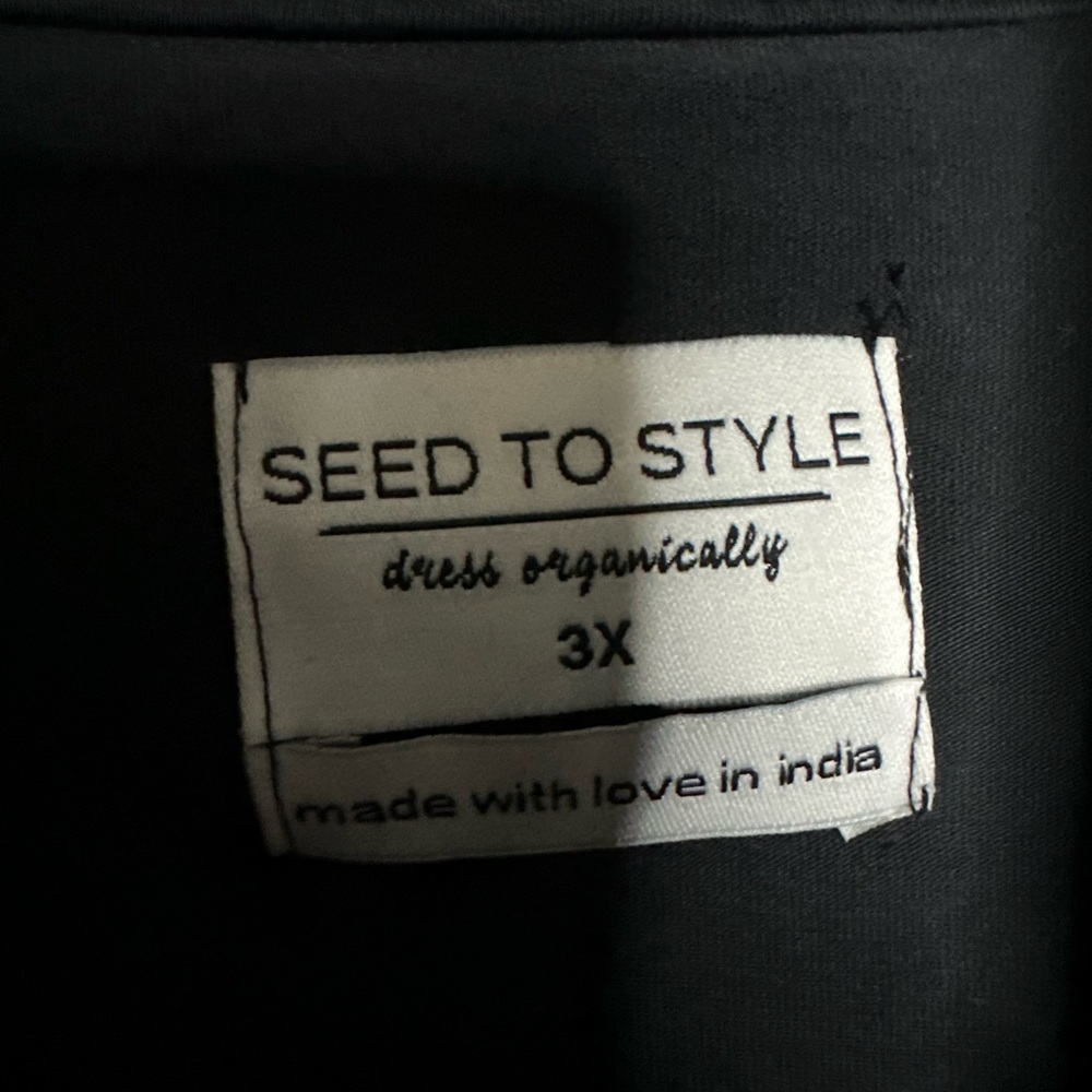 Seed To Style Organic Cotton Tie Dye Black White Open Front Cardigan 3X - Picture 5 of 7